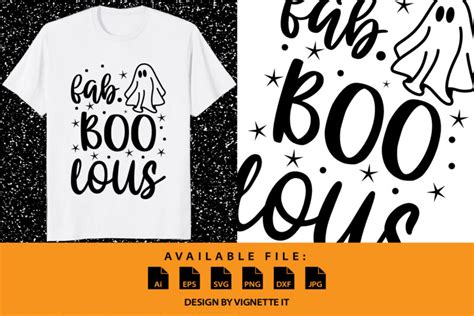 Fab Boo Lous Funny Halloween Ghost Witch Boo Shirt Print Template