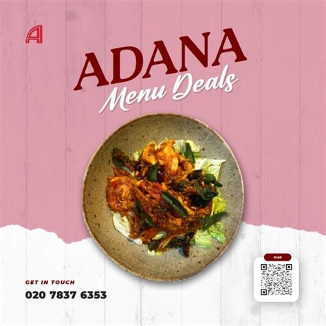 Same Day Menus Printed £1120 Adana Central London Printers