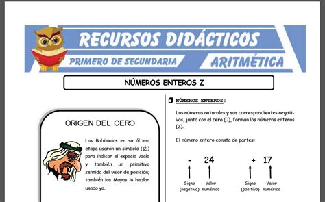 N Meros Enteros Para Primero De Secundaria Recursos Did Cticos The