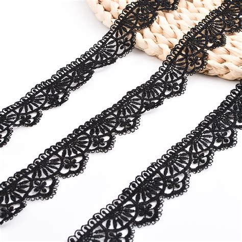 Amazon Rolls Black Lace Ribbon Floral Lace Trim Black Stretch