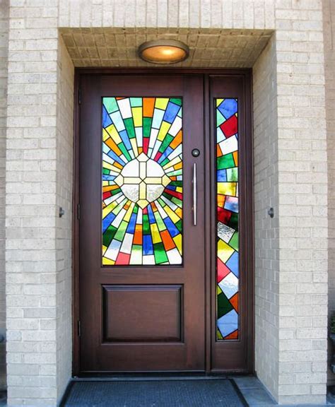 Church 1 Lite 1 Panel Contemporary Mahogany Wood Front Door And Sidelite Dbyd 7093 Stained