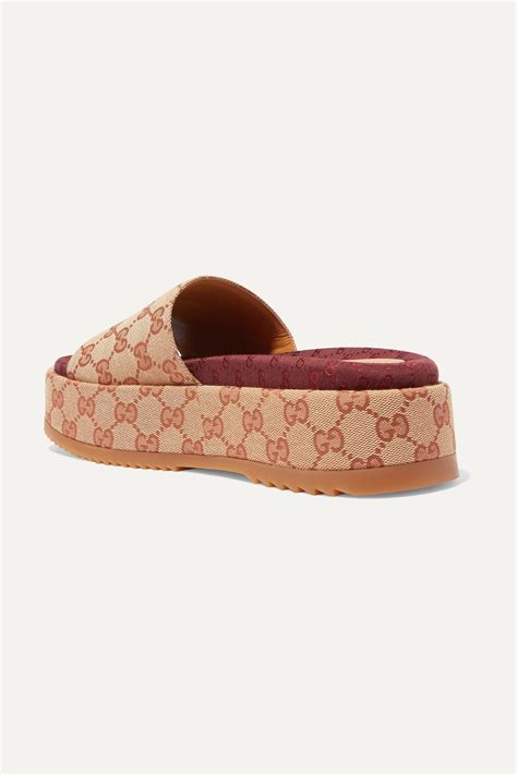 Buy Gucci Women S Gg Canvas Platform Slide Sandals Cheap Online