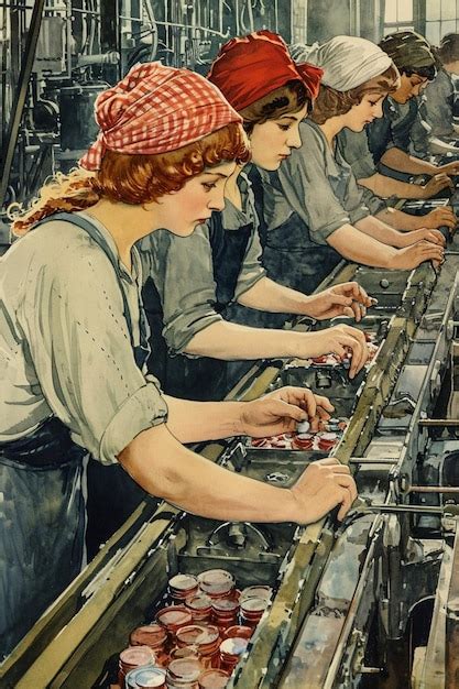 Premium Photo A Vintage Warera Poster Style Image Of Women Working In