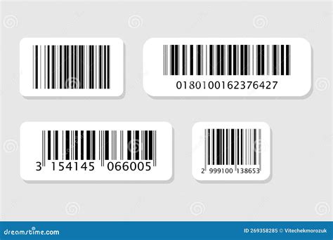 Business Barcodes Vector Set Realistic Bar Code Icon Stock