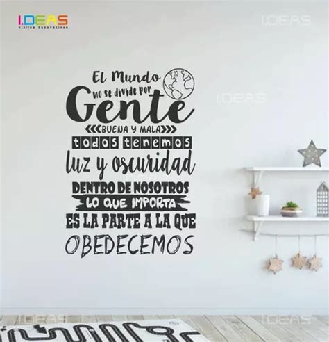 Vinilo Decorativo Frase Motivacional El Mundo Calcomanía Meses sin