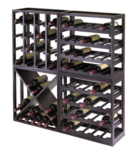 Winsome Wood Kingston Removable Tray Wine Storage Cube Wine Rack