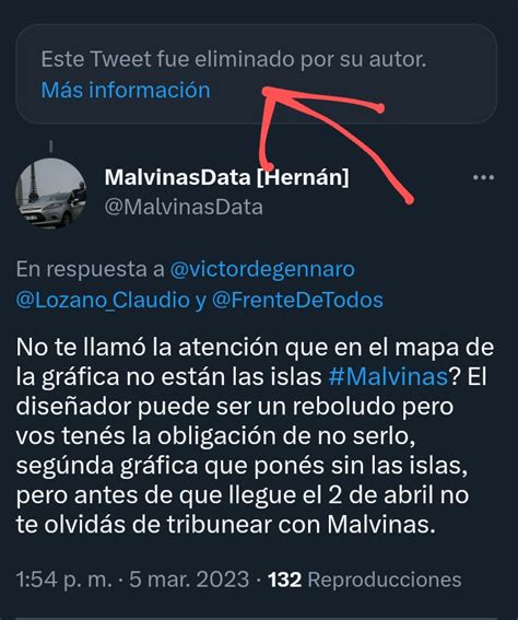 MalvinasData Hernán on Twitter También borró el tuit con la segunda