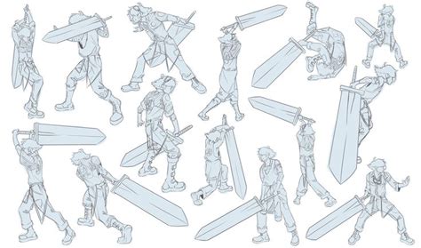 Greatsword Gestures By Owen Eastman Drawing Reference Poses Anime