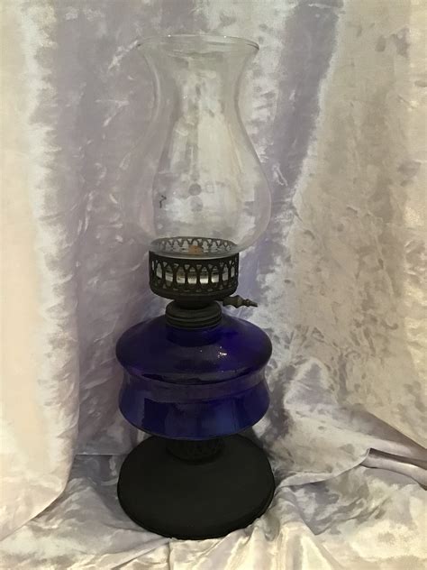 Cobalt Blue Hurricane Lamp Etsy