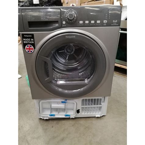 Grade A3 Hotpoint Tcfs83bgg Aquarius 8kg Freestanding Condenser Sensor Dryer Graphite