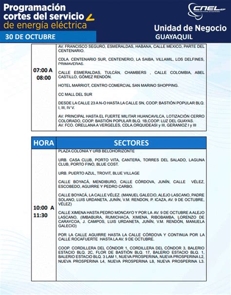 Corte De Luz 31 De Octubre En Ecuador Horarios De Apagón Hoy En Quito Guayaquil Y Cuenca