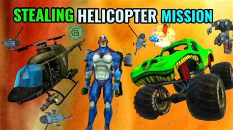 Stealing Helicopter Monster Truck Mission Rope Hero Vice Town