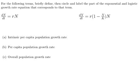 Solved For The Following Terms Briefly Define Then Circle