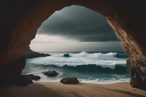 Premium Photo Beautiful Seascape With Stormy Sky Long Exposure Shot