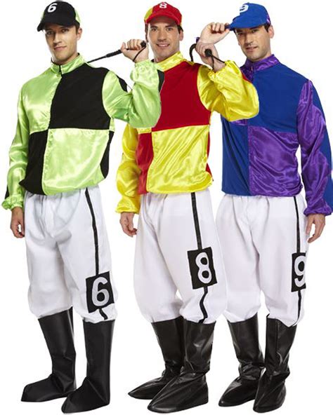 CL316 Jockey Horse Rider Mens Uniform Adult Fancy Dress Up Costume ...