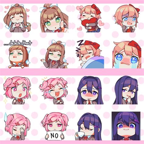 New Official Ddlc Line Emotes Teamsalvato Ddlc