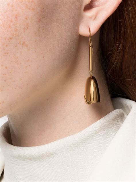 Jil Sander Bell Design Drop Earrings Farfetch