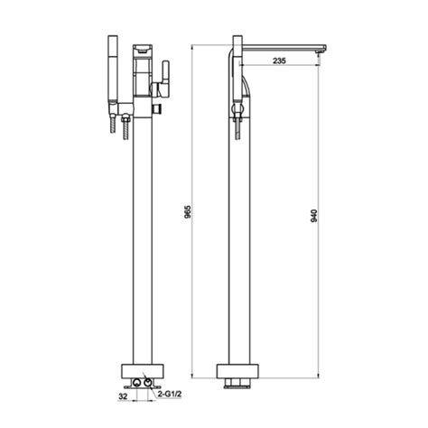 JTP Curve Single Lever Floorstanding Bath Shower Mixer Sanctuary