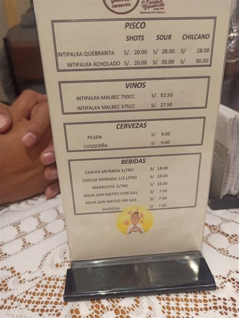 Carta del restaurante El Rincón Que No Conoces CERRADO Lince José