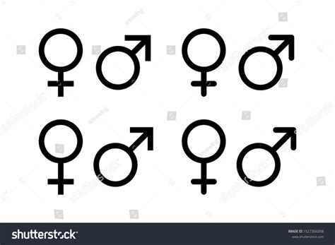 Gender Symbols Male Female Icons Set Stock Vector Royalty Free