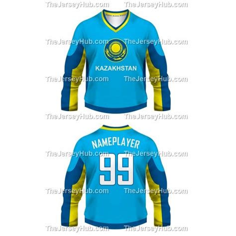 Team Kazakhstan Hockey Jersey Dark