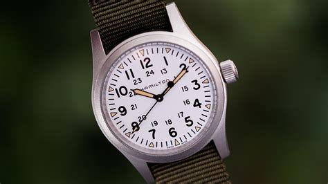 AblogtoRead - Hamilton Khaki Field Mechanical White Dial Watch ...