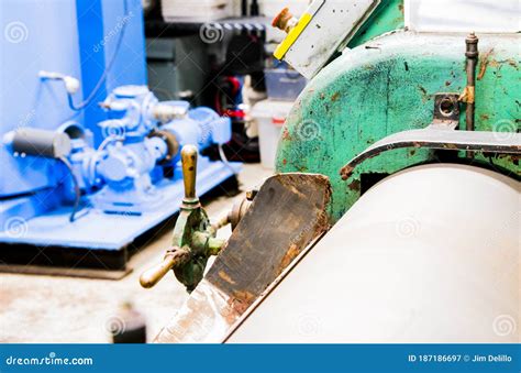 Chocolate Making Equipment Milling Chocolate Stock Image - Image of ...