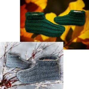 Moccasin Slippers With A Cuff Knitting Pattern With How To VIDEO