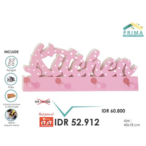 Jual Prima Shabby Craft Dekorasi Dapur Kitchen Latin Capstok Polka