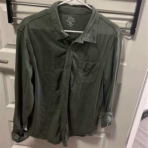 J Crew Shirts Mens Army Green Button Down Long Sleeve Poshmark