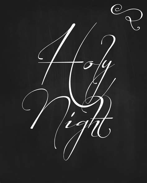 Silent Night Free Chalkboard Printables Free Christmas Chalkboard