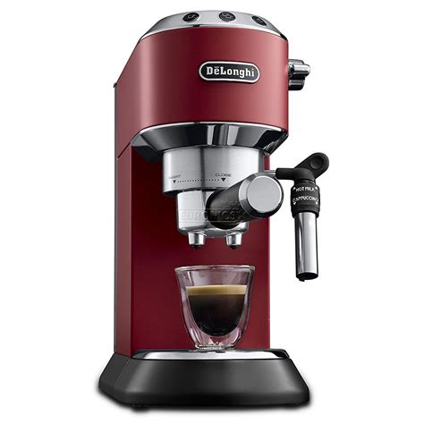 Delonghi Dedica Pump Red Inox Espresso Machine Ec R Euronics