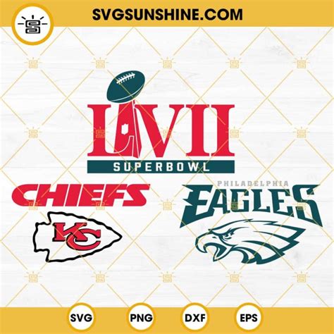 Superbowl Lvii 2023 Chiefs Eagles Svg Png Dxf Eps Cricut Silhouette