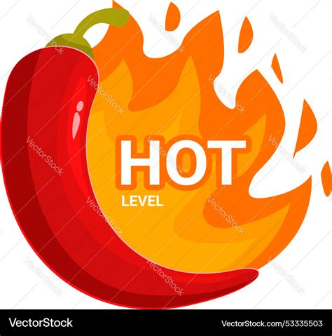Red Chili Pepper With Fire Flames Surrounding Hot Vector Image