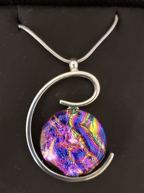 Purple Dichroic Glass Necklace Designs By Fran