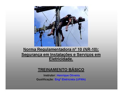 01 Introdução à Segurança Eletricidade 1 Norma Regulamentadora nº