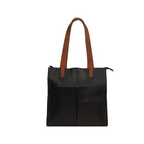 Tote Bag With Leather Shoulder Straps - emmstylife.com