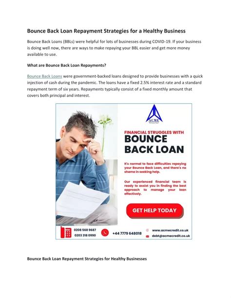 Ppt Bounce Back Loan Repayment Strategies For A Healthy Business