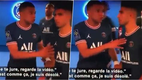 Captan El Momento En El Que Kylian Mbappé Le Hace Un Fuerte Reproche A Achraf Hakimi En Psg