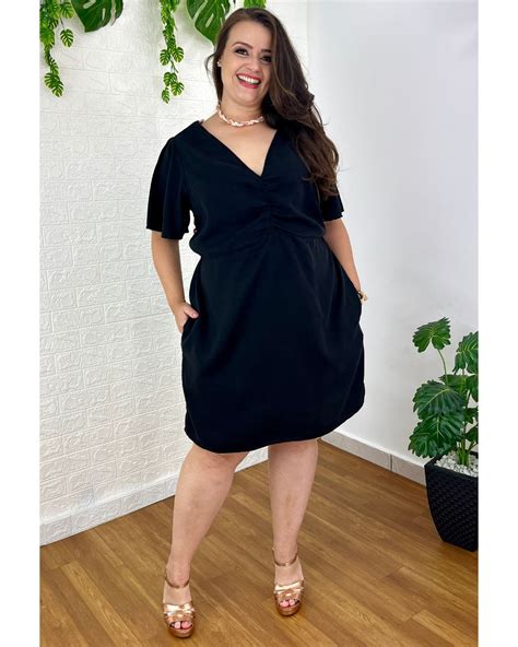 Vestido Liocel Feminino Plus Size Curto Plus Size