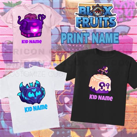 Blox Fruits Custom Name Tshirt 100 Cotton Dough Kitsune Kid Available