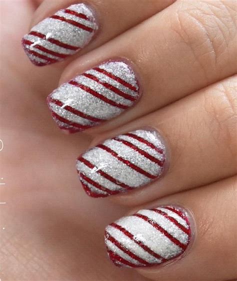 55 Stripes Nail Art Ideas Cuded Christmas Gel Nails Christmas Nail