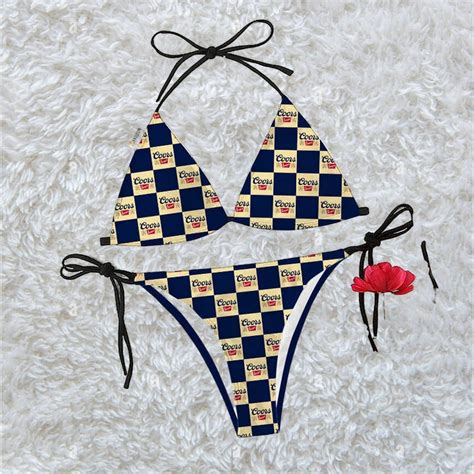 Coors Banquet Checkerboard Triangle Beach Bikini Tw