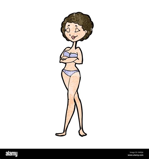 Cartoon Retro Woman In Bikini Stock Vector Image Art Alamy