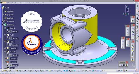 How To Create A Mechanical Part Using Catia Part Design In 2021