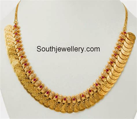 235 GN1824 22K Gold Lakshmi Kasu Mala Long Kasulaperu 22k 58 OFF