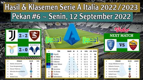 Hasil Liga Italia Tadi Malam Juventus Vs Salernitana Klasemen Serie