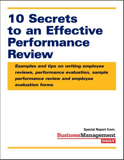 10 Secrets To An Effective Performance Review Examples And Tips On