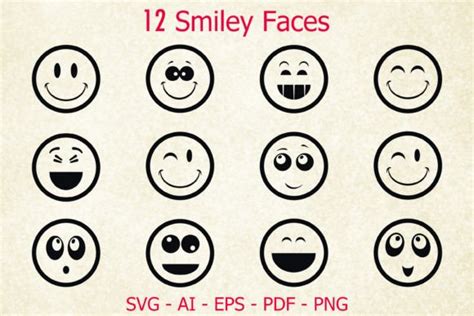 Smiley Faces Svg Bundle Graphic By Digital Creation · Creative Fabrica