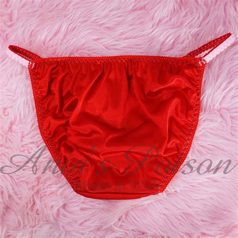 Anias S Style Duchess Cut Soft Red Nylon String Bikini Womens Cut Panties Sz Xxl Ania S
